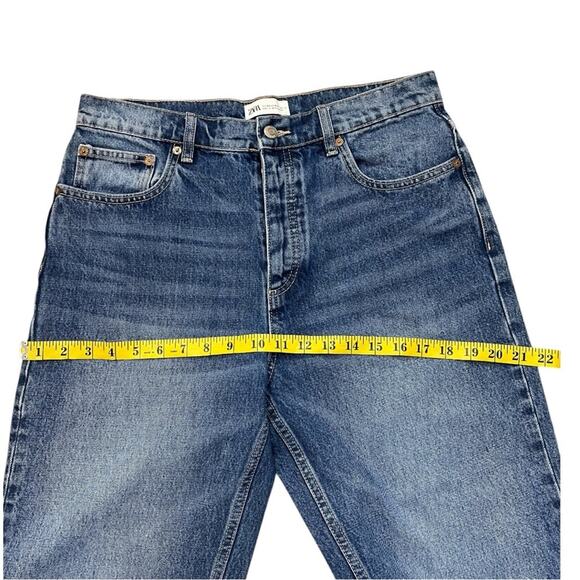 Zara Women Denim Straight Leg High Rise Jeans Medium Wash US 10 - Picture 11 of 13